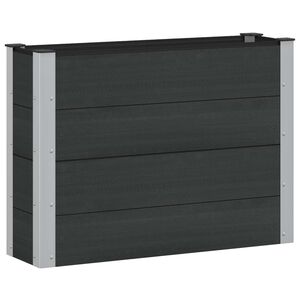 vidaXL Puutarhan Korotettu Kukkalaatikko Musta 100 x 30 x 72 cm