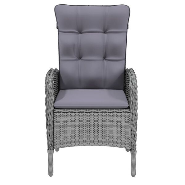 vidaXL 9-osainen Ulkoruokailuryhm&auml; polyrottinki harmaa