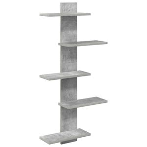 vidaXL Sein&auml;lle Kiinnitett&auml;v&auml; Hylly Betoninharmaa 48,5 x 15 x 101 cm