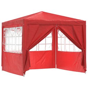 vidaXL Juhlateltta 250 x 250 x 240 cm Punainen PE ja ter&auml;s