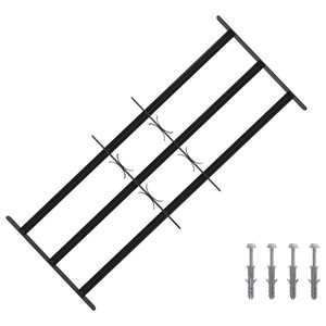 vidaXL Ikkunoiden turvaverkko 3 ristikkopalkilla 3 kpl 63-114 cm