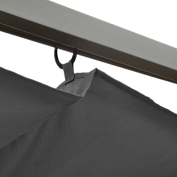 vidaXL Pergola sis&auml;&auml;nvedett&auml;v&auml; katto antrasiitti 3x3 m ter&auml;s 180 g/m&sup2;