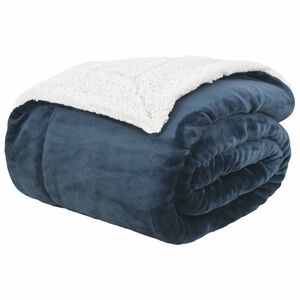 vidaXL Heittopeitto Laivastonsininen 130 x 150 cm 1 kg Fleese