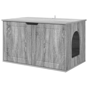 vidaXL Kissatalo Harmaa Sonoma 85 x 55 x 50,5 cm Tekninen puu