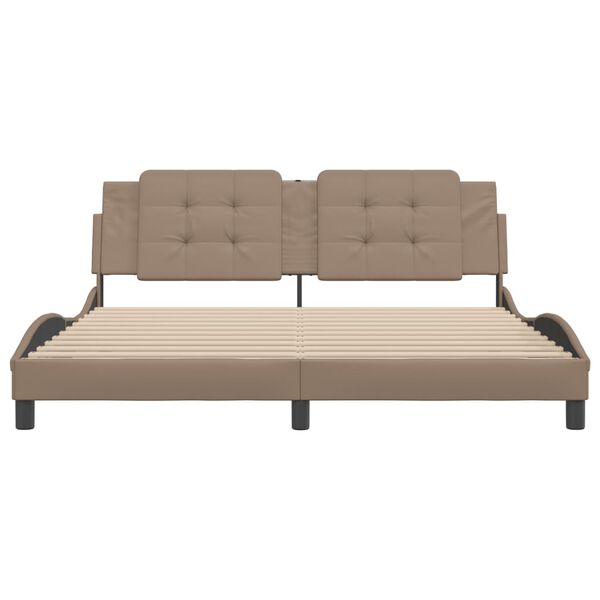 vidaXL S&auml;ngynrunko ilman patjaa Zadar cappuccino 180x200 cm keinonahka