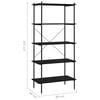 vidaXL 5-kerroksinen Hyllykk&ouml; musta 80x40x163 cm