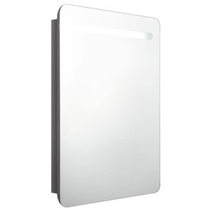 vidaXL LED kylpyhuoneen peilikaappi kiilt&auml;v&auml; harmaa 60x11x80 cm