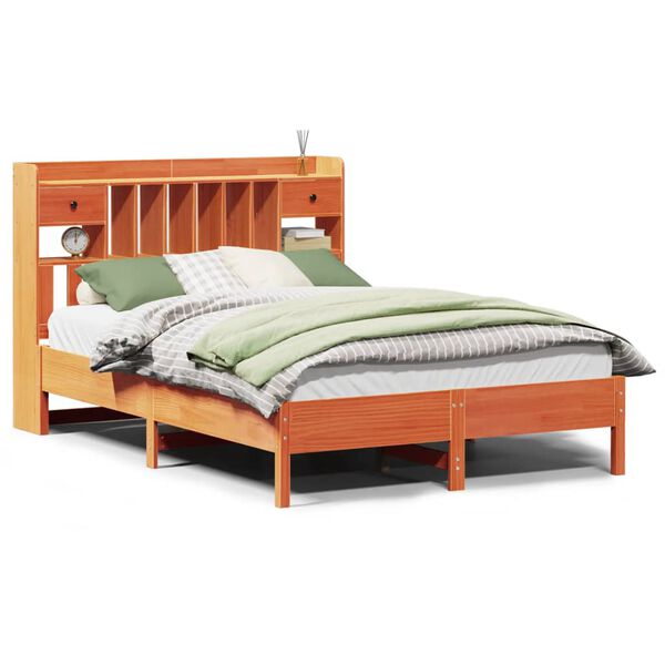 vidaXL S&auml;nky kirjahyllyll&auml; ei patjaa vahanrusk. 135x190 cm t&auml;ysi m&auml;nty