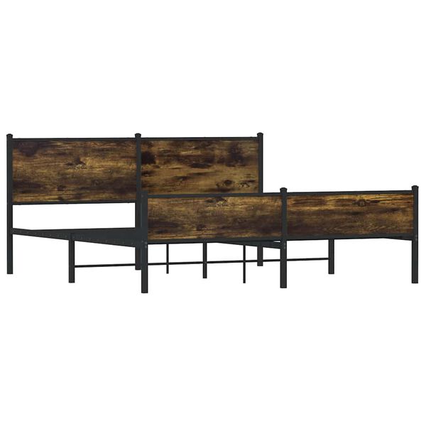 vidaXL Metallinen sängynrunko savutammi 183x213 cm