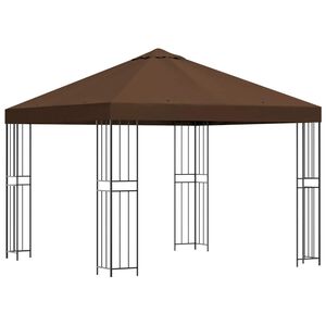 vidaXL Huvimaja 3 x 3 m Ruskea Polyesteri ja ter&auml;s 190 gsm