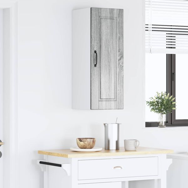 vidaXL Keitti&ouml;kaappi ovella Harmaa Sonoma 30 x 31 x 80 cm Tekninen puu