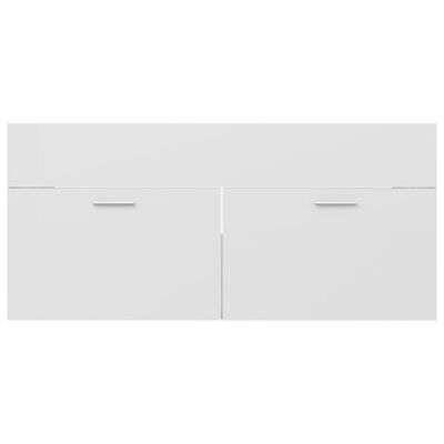 vidaXL Allaskaappi korkeakiilto valkoinen 100x38,5x46 cm lastulevy
