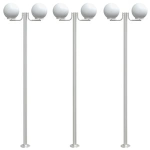 vidaXL Pylv&auml;svalaisimet 3 kpl hopea 215 cm ruostumaton ter&auml;s