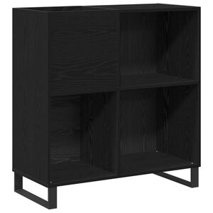 vidaXL Levykaappi Musta tammi. 84,5 x 38 x 89 cm Tekninen puu