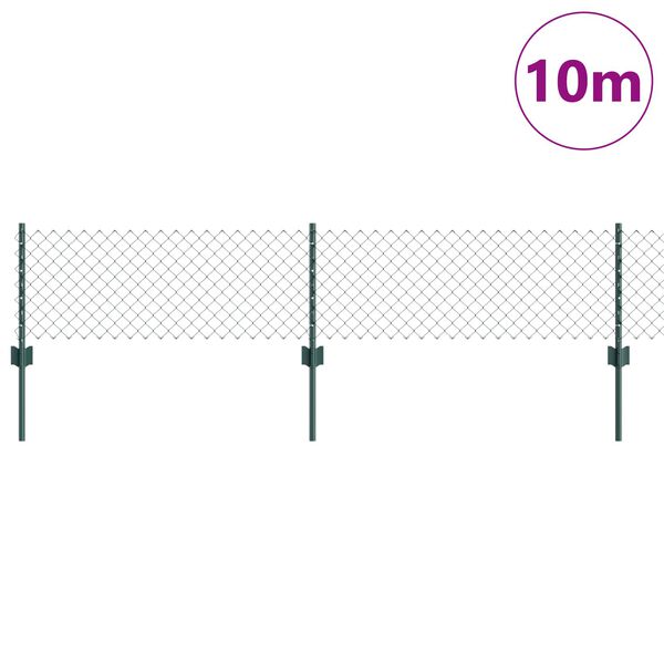 vidaXL Aita ja Tuki Vihre&auml; 0,4 x 10 m Ter&auml;st&auml; ja PVC:t&auml;
