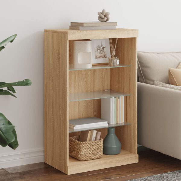 vidaXL Senkki LED-valoilla Sonoma-tammi 60,5x37x100 cm