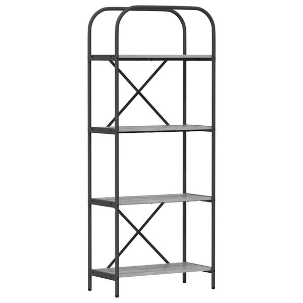 vidaXL Kirjahylly Harmaa Sonoma 60 x 30 x 146 cm Tekninen puu