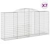 vidaXL Kaarevat kivikorit 7 kpl 300x50x140/160 cm galvanoitu rauta