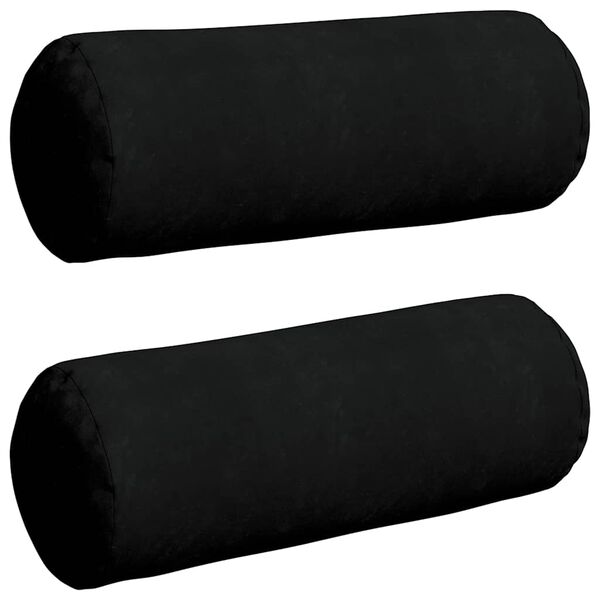 vidaXL Pystytyynyt 2 pcs Musta Ø 25 x 70 cm Mikrokuitukangas