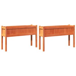 vidaXL Ulkokukkalaatikot 2 kpl jaloilla vahanruskea t&auml;ysi m&auml;nty