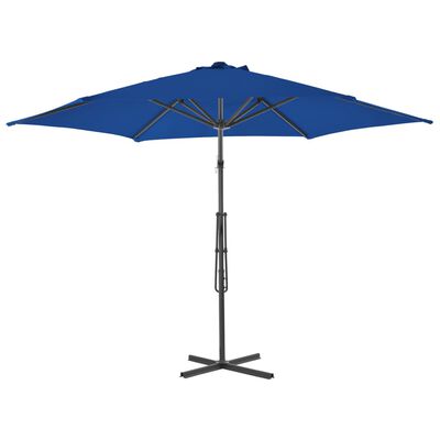 vidaXL Aurinkovarjo terästangolla sininen 300x230 cm