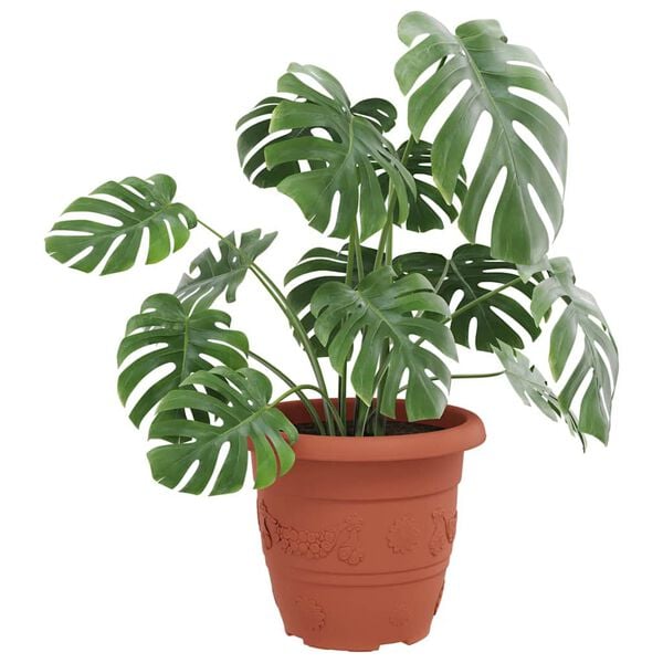 vidaXL Py&ouml;re&auml; kukkaruukku 24 pcs Tiilenpunainen &Oslash; 26 x 21.5 cm Muovi