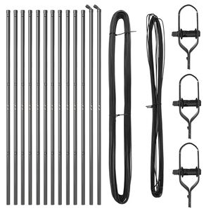 vidaXL Aidan pylväät 13 pcs Harmaa Ø32mm 170 cm Galvanoitu teräs