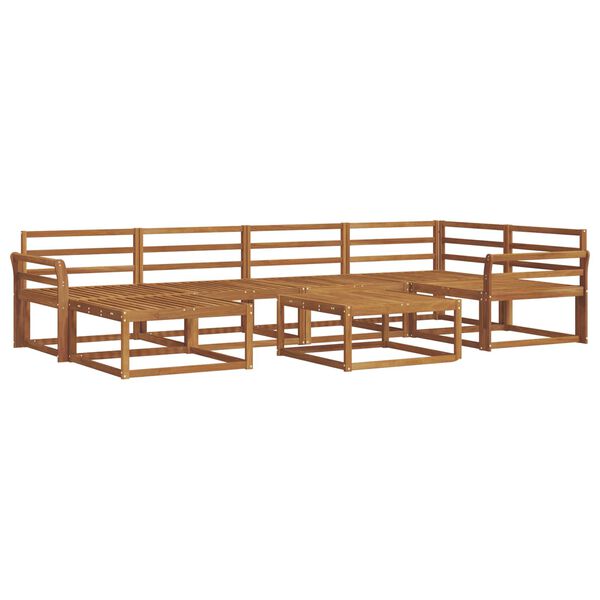 vidaXL Ulkosohvakokoelma 7 pcs Luonnollinen Tihe&auml; akasiapuu