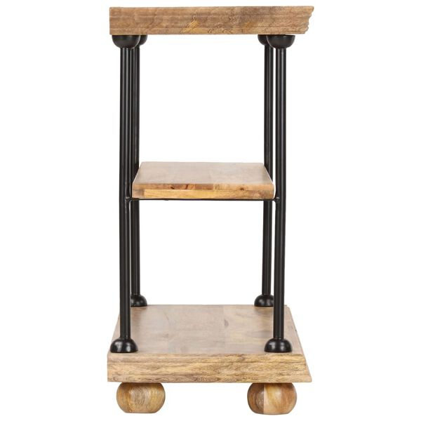 vidaXL 2-tasoinen kirjahylly 110x35x75 cm t&auml;ysi mangopuu ja ter&auml;s