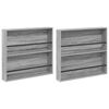 vidaXL Lehtiteline 2 kpl Harmaa Sonoma 80 x 12 x 70 cm Tekninen puu