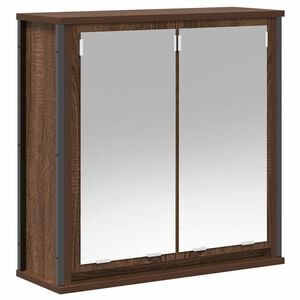 vidaXL kylpyhuoneen sein&auml;kaappi peilill&auml; ruskea tammi 60x21x60 cm