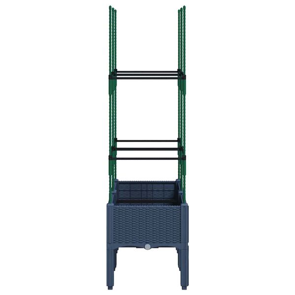 vidaXL Kukkalaatikko s&auml;leik&ouml;ll&auml; sininen harmaa 80x40x142,5 cm PP