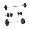 vidaXL Painonnostotanko ja k&auml;sipainosarja levyill&auml; 60 kg