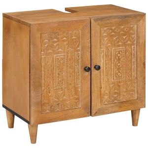 vidaXL Kylpyhuonekaappi s&auml;ilytystilassa Vaaleanruskea 62 x 33 x 58 cm