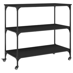 vidaXL Keitti&ouml;vaunu musta 102x50x95 cm tekninen puu
