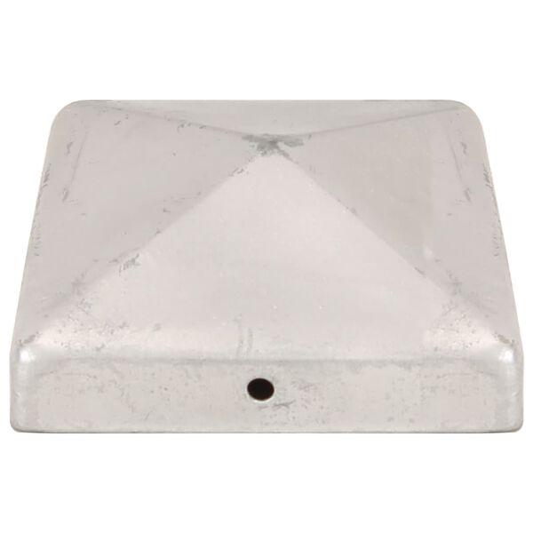 vidaXL Pyramidin muotoinen aitatolpan kärki 6 kpl metalli 91x91 mm