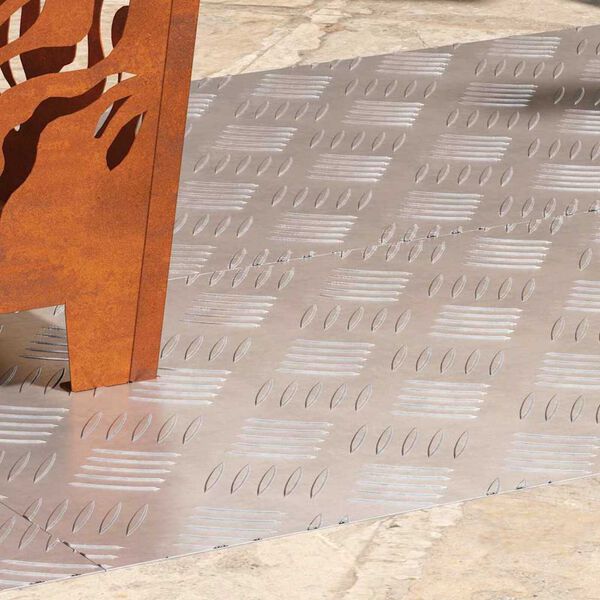 vidaXL Portaan askelma Suorakaide 4 pcs Hopea 90 x 40 cm Alumiini