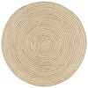 vidaXL K&auml;sintehty py&ouml;re&auml; juuttimatto valkoisella spiraalilla120 cm