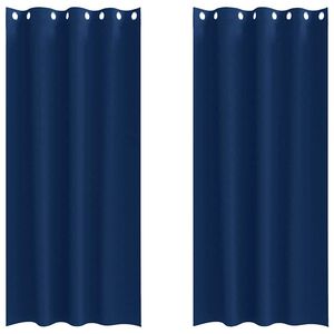 vidaXL Piment&auml;v&auml; verho renkailla 2 kpl Tumma Sininen 245 x 140 cm