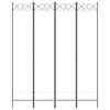 vidaXL 4-paneelinen Tilanjakaja valkoinen 160x200 cm kangas