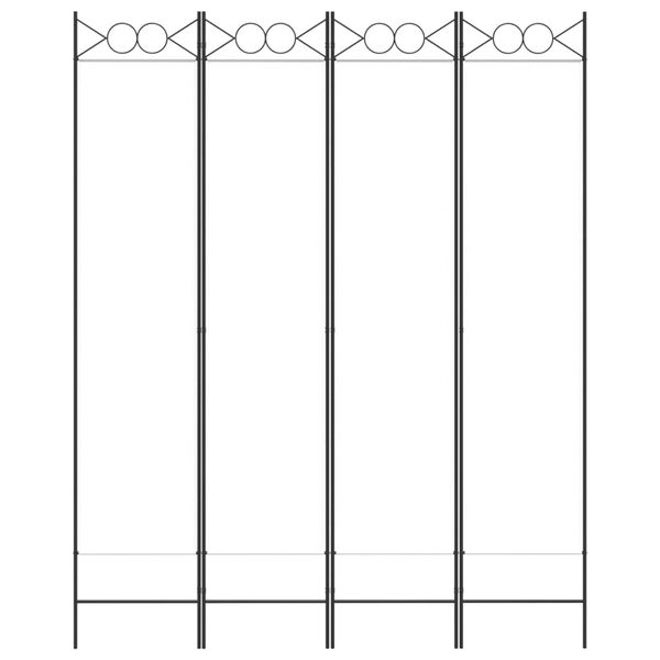 vidaXL 4-paneelinen Tilanjakaja valkoinen 160x200 cm kangas