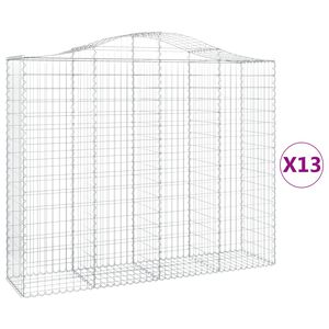 vidaXL Kaarevat kivikorit 13 kpl 200x50x160/180 cm galvanoitu rauta