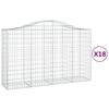 vidaXL Kaarevat kivikorit 18 kpl 200x50x120/140 cm galvanoitu rauta