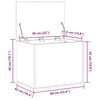 vidaXL S&auml;ilytyslaatikko Musta tammi 60 x 42 x 46 cm Tekninen puu