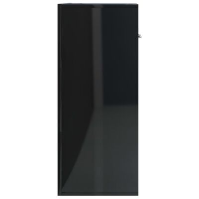 vidaXL Senkki korkeakiilto musta 60x30x75 cm lastulevy