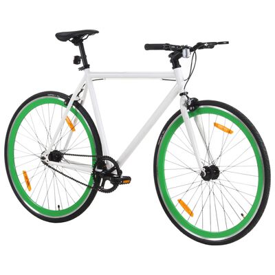 vidaXL Polkupyörä vaihteeton vihreä ja valkoinen 700c 55 cm