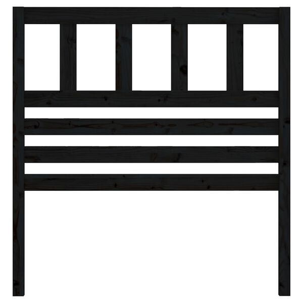 vidaXL Sängynpääty musta 81x4x100 cm täysi mänty