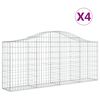 vidaXL Kaarevat kivikorit 4 kpl 200x30x80/100 cm galvanoitu rauta