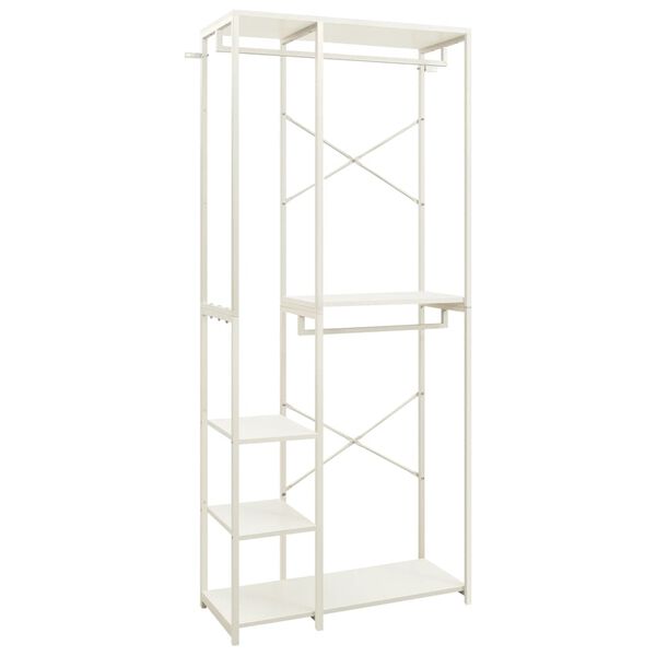 vidaXL Vaatekaappi valkoinen 90x40x213 cm metalli ja lastulevy