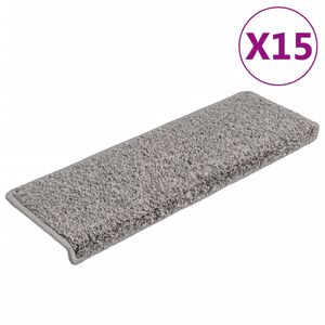 vidaXL Portaiden matot 15 kpl 65x21x4 cm harmaa suorakaiteen muotoinen reuna